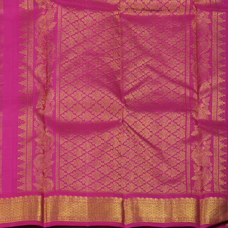 Hayagrivas Handloom Bottle Green Kanjivaram Silk Saree with Rani Pink Border BBD727H2-2