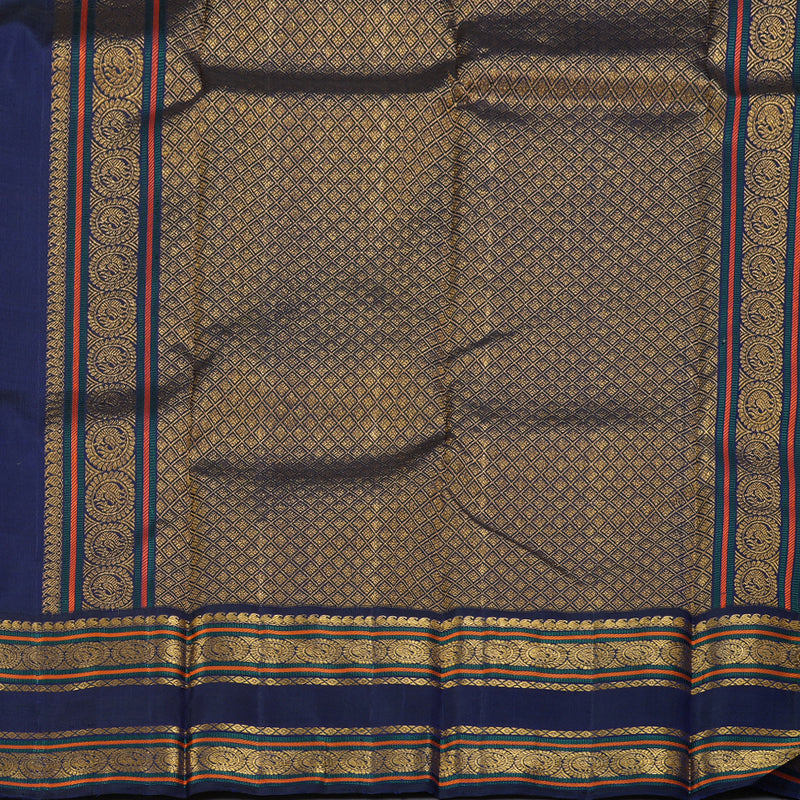 Hayagrivas Multi Color Kanjivaram Silk Saree with Blue Border - BBD727H3-1