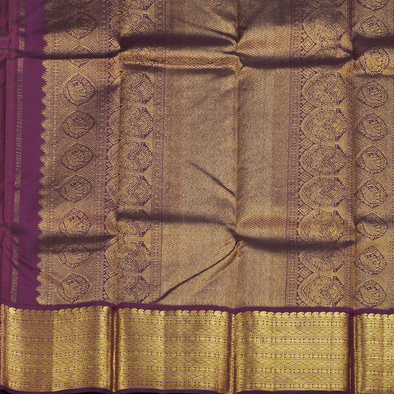 Hayagrivas Light Brown Kanjivaram Silk Saree with Purple Border - BBD727H4-1