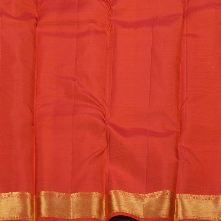 Hayagrivas Dark Orange Handloom Kanjivaram Silk Saree BBD728H1-1