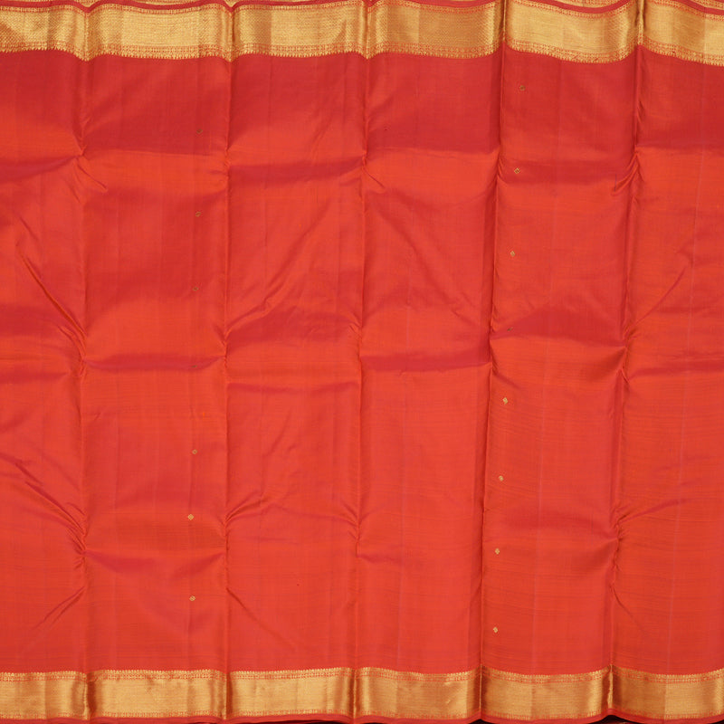 Hayagrivas Dark Orange Handloom Kanjivaram Silk Saree BBD728H1-1