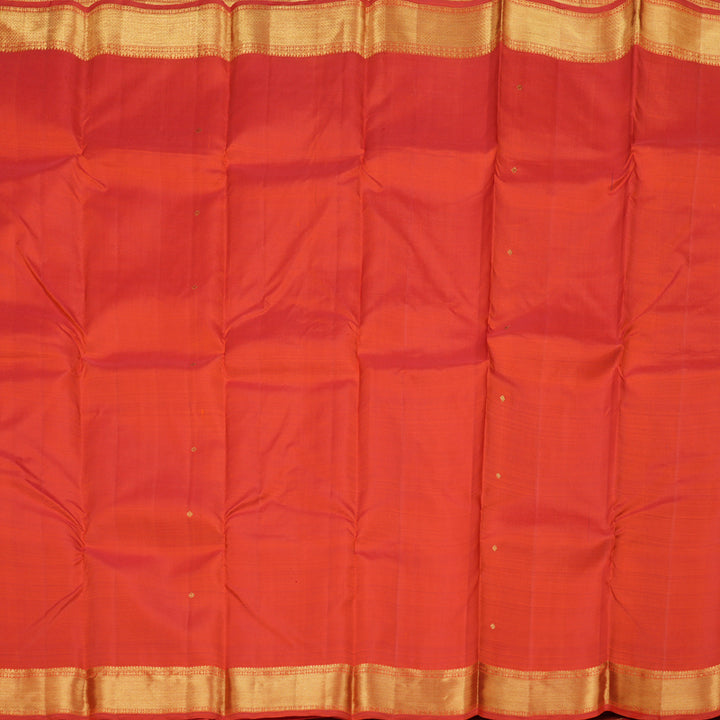 Hayagrivas Dark Orange Handloom Kanjivaram Silk Saree BBD728H1-1