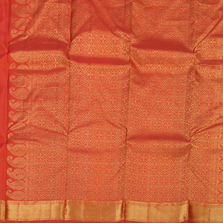 Hayagrivas Dark Orange Handloom Kanjivaram Silk Saree BBD728H1-1