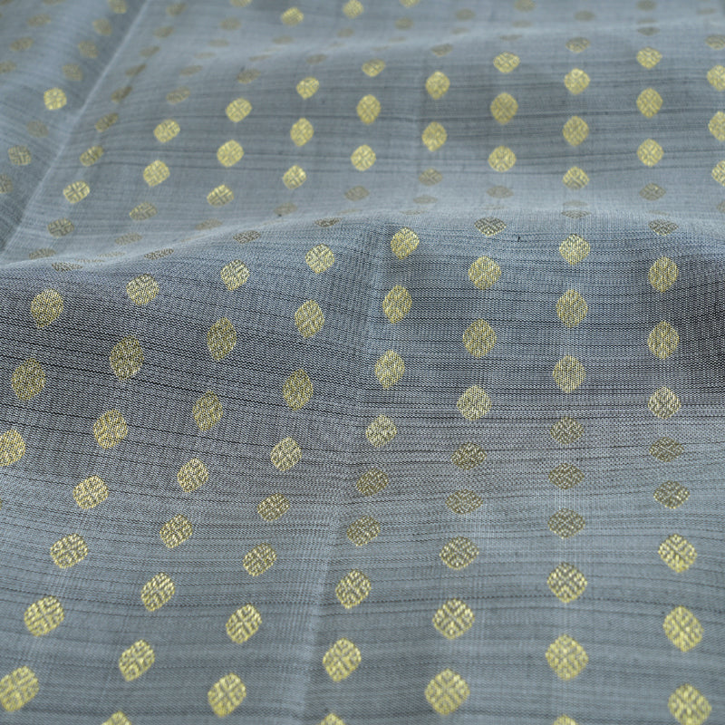 Hayagrivas Grey Kanjivaram Silk Saree with Dark Green Border BBD728H11-2