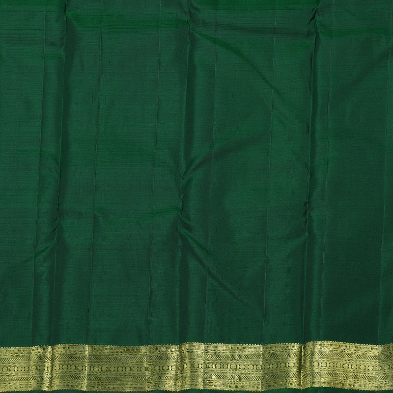 Hayagrivas Grey Kanjivaram Silk Saree with Dark Green Border BBD728H11-2