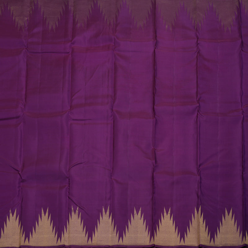 Hayagrivas Handloom Purple Temple Border Kanjivaram Silk Saree BBD728H8-3