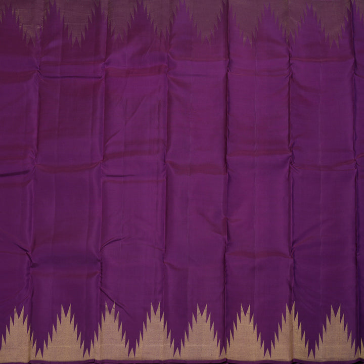 Hayagrivas Handloom Purple Temple Border Kanjivaram Silk Saree BBD728H8-3