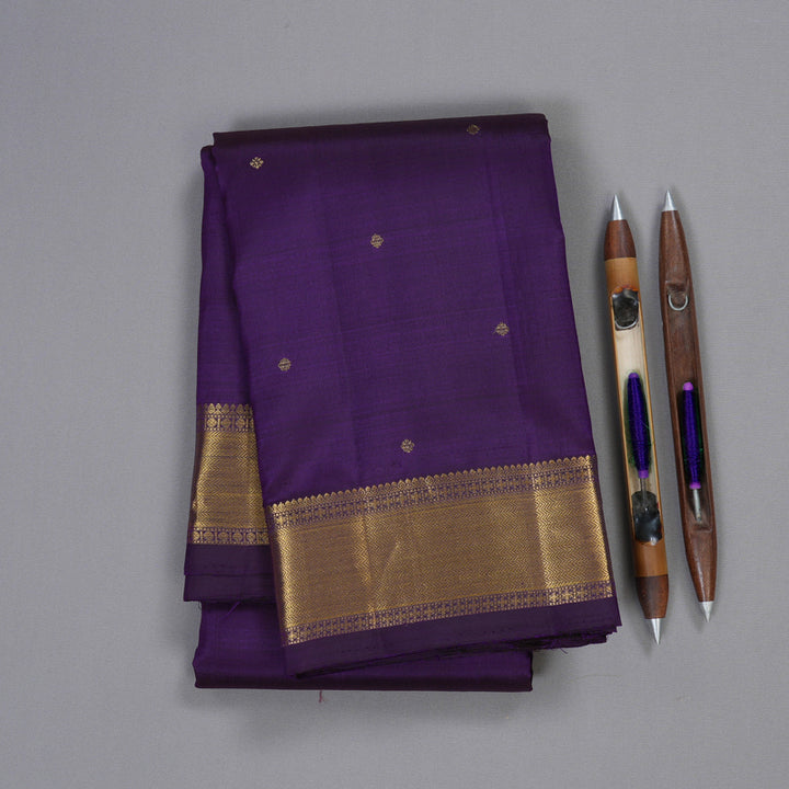 Hayagrivas Purple Kanjivaram Silk Saree BBD730H6-1