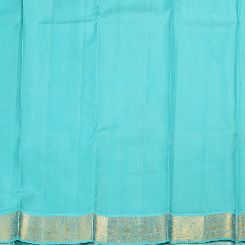 Hayagrivas Handloom Yellow With Teal Kanjivaram Silk Saree BBD736H3-1