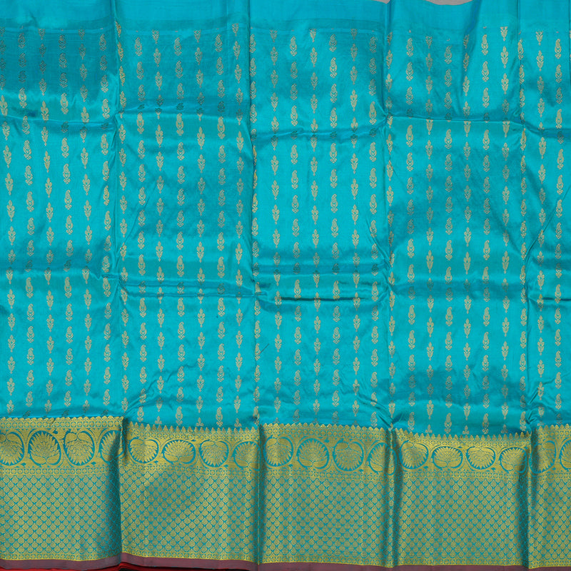 Hayagrivas Handloom Sea Blue Kanjivaram Silk Pattu Pavadai BBD739H8-2