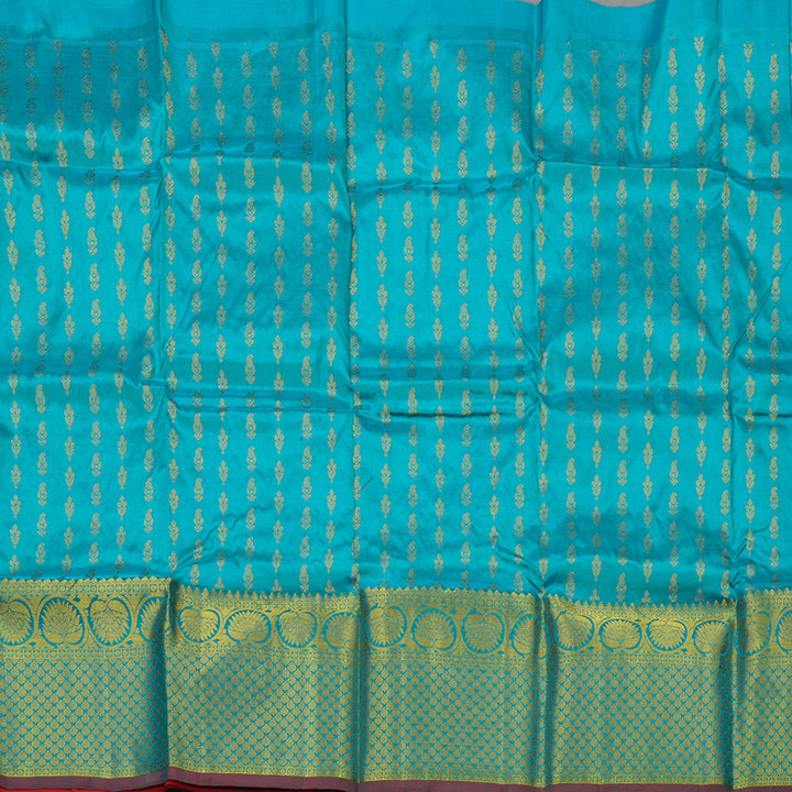 Hayagrivas Handloom Sea Blue Kanjivaram Silk Pattu Pavadai BBD739H8-2