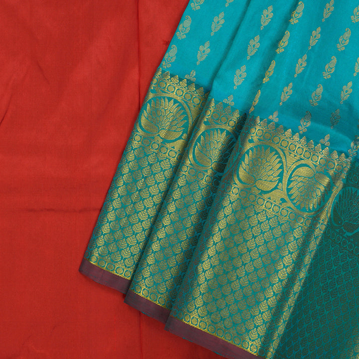Hayagrivas Handloom Sea Blue Kanjivaram Silk Pattu Pavadai BBD739H8-2