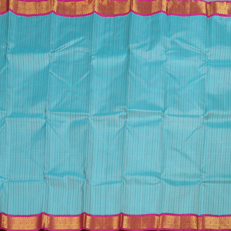 Hayagrivas Light Sky Blue Kanjivaram Silk Saree with Pink Border BBD741H2-1