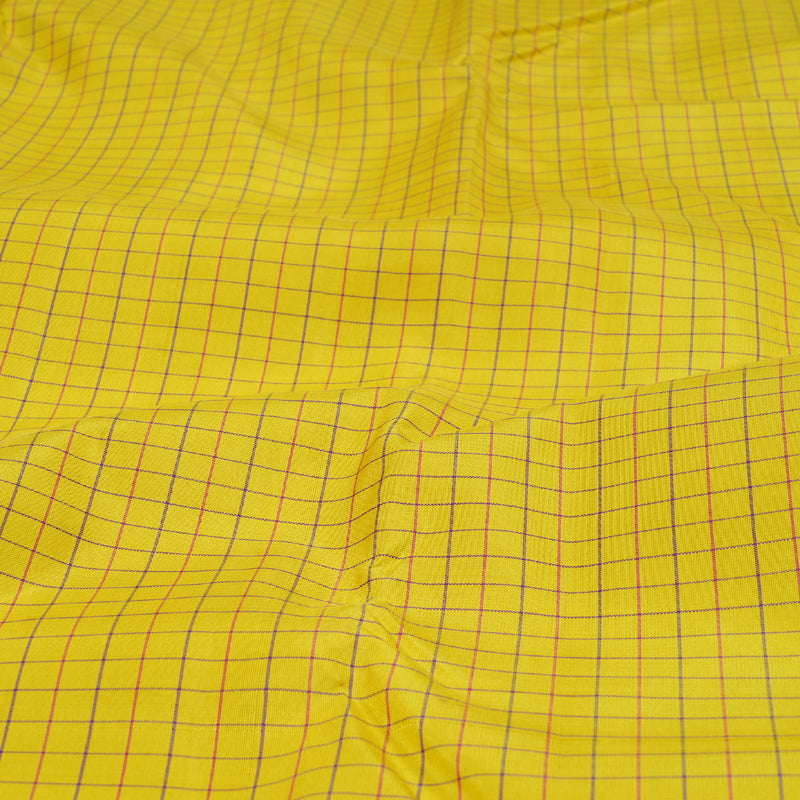 Hayagrivas Lemon Yellow Kanjivaram Silk Saree with Purple Border BBD741H3-1