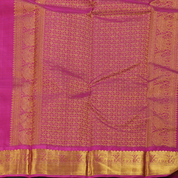 Hayagrivas Beige Kanjivaram Silk Saree with Pink Border BBD741H4-1