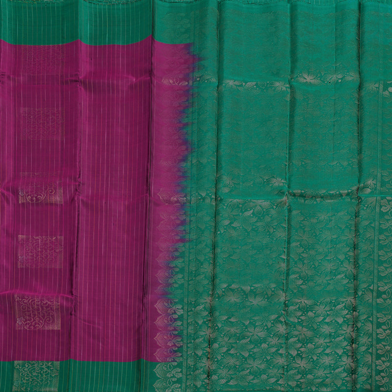 Hayagrivas Purple Soft Silk Saree with Leaf Green Border BBD742H10-10