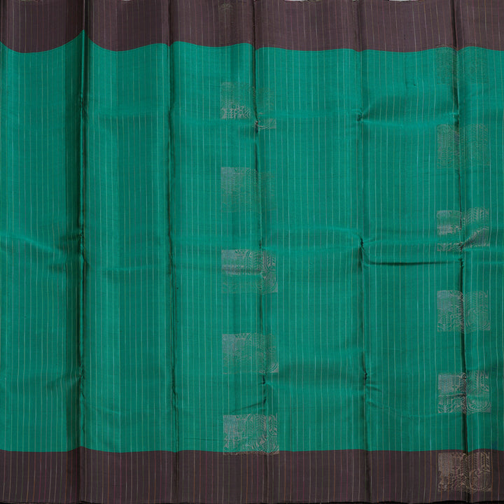 Hayagrivas Teal Green Handloom Soft Silk Saree with Elephant Grey Border BBD742H10-33