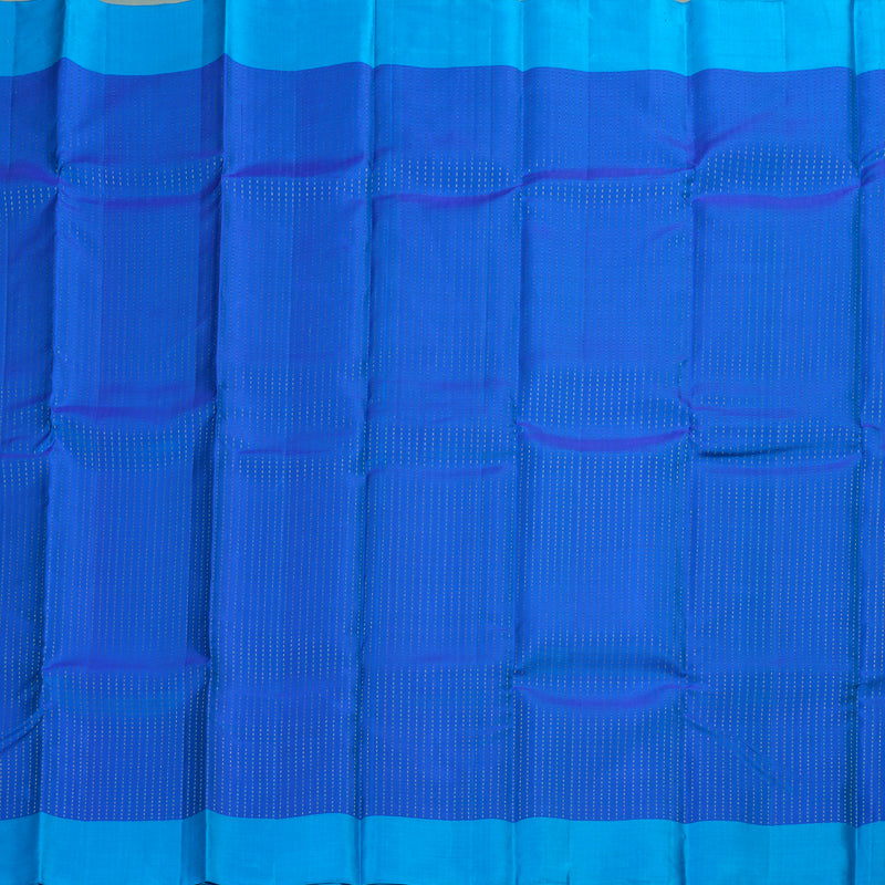 Hayagrivas Blue Handloom Soft Silk Saree with Sky Blue Border BBD742H11-3