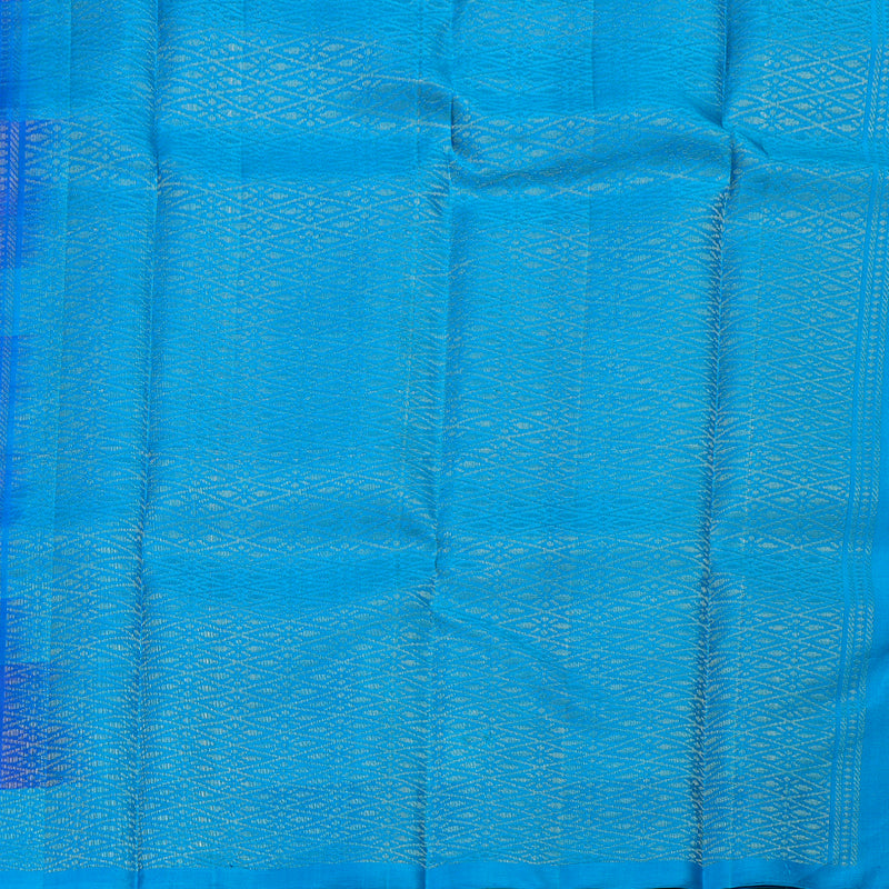 Hayagrivas Blue Handloom Soft Silk Saree with Sky Blue Border BBD742H11-3