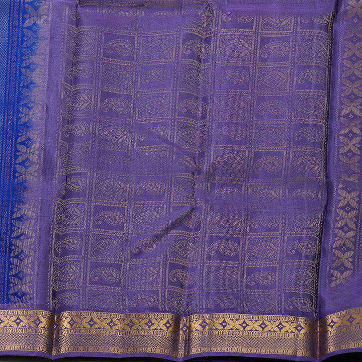 Hayagrivas Blue Handloom Soft Silk Saree with Dark Lavender Border BBD742H14-9