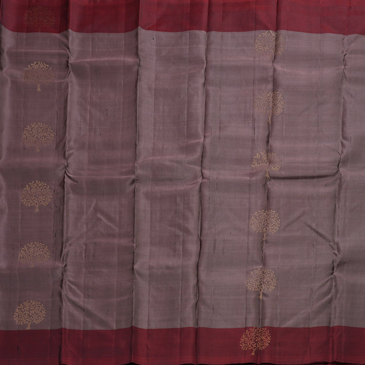 Hayagrivas Rosewood Pink Handloom Soft Silk Saree with Wine Maroon Border BBD742H3-5