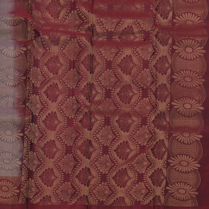 Hayagrivas Rosewood Pink Handloom Soft Silk Saree with Wine Maroon Border BBD742H3-5