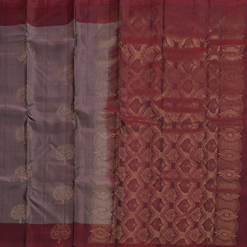 Hayagrivas Rosewood Pink Handloom Soft Silk Saree with Wine Maroon Border BBD742H3-5