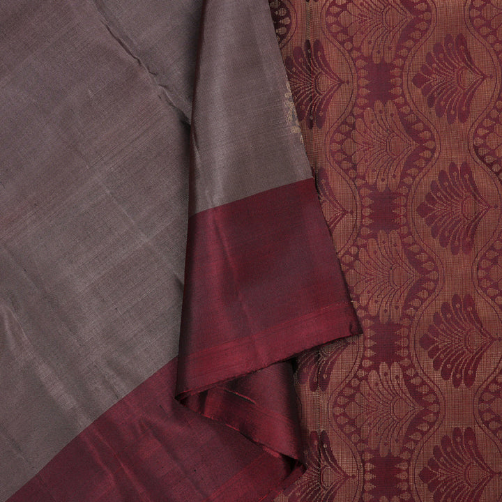 Hayagrivas Rosewood Pink Handloom Soft Silk Saree with Wine Maroon Border BBD742H3-5
