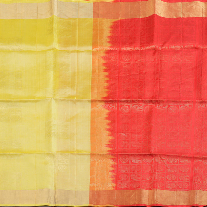Hayagrivas Light Yellow Handloom Soft Silk Saree BBD742H4-1