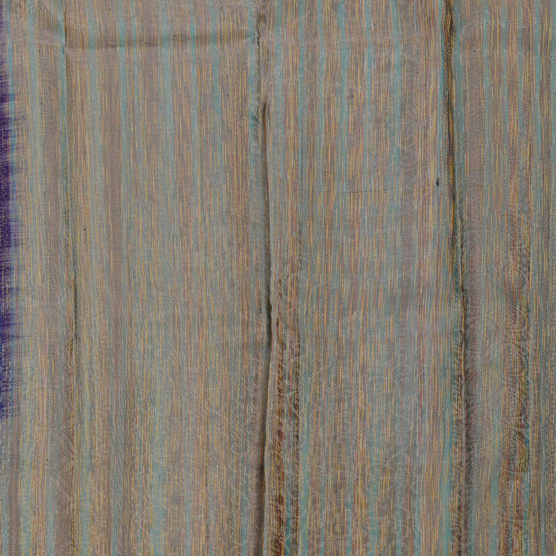 Hayagrivas Blue Handloom Soft Silk Saree with Ash Grey Border BBD742H6-1