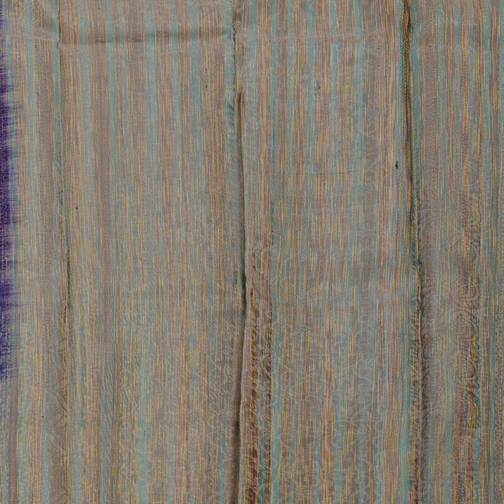 Hayagrivas Blue Handloom Soft Silk Saree with Ash Grey Border BBD742H6-1