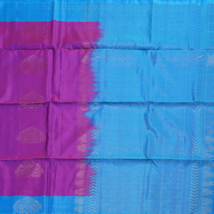 Hayagrivas Purple Soft Silk Saree with Sky Blue Border BBD742H9-9