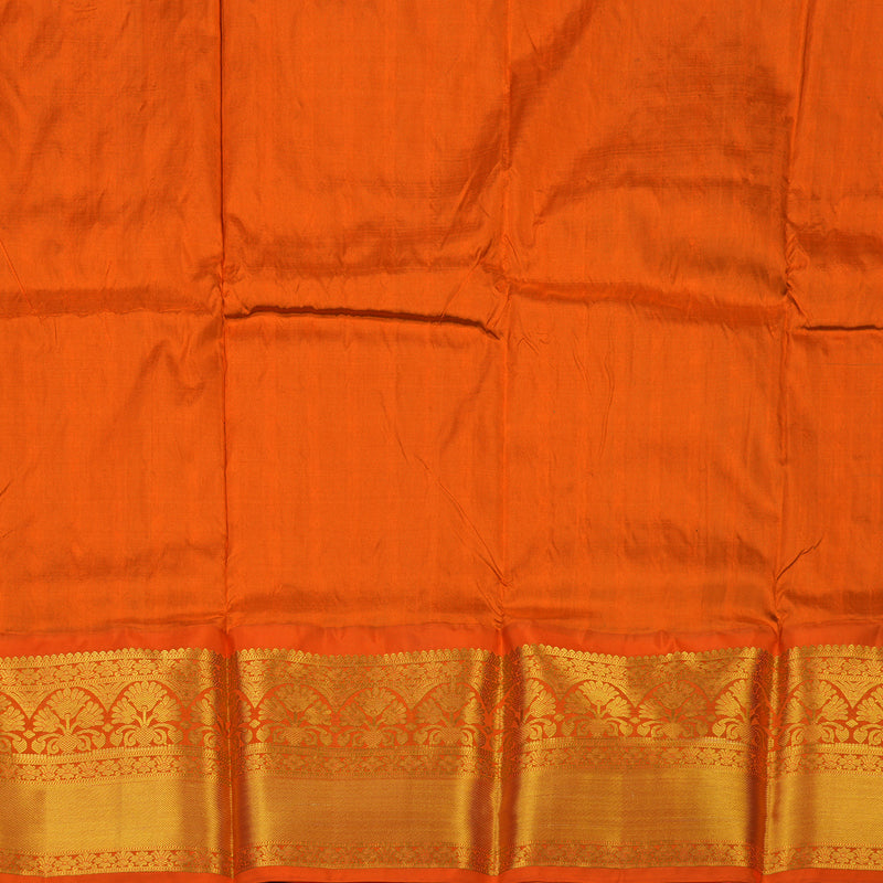 Hayagrivas Green Kanjivaram Pattu Pavadai with Orange Border BBD743H11-3