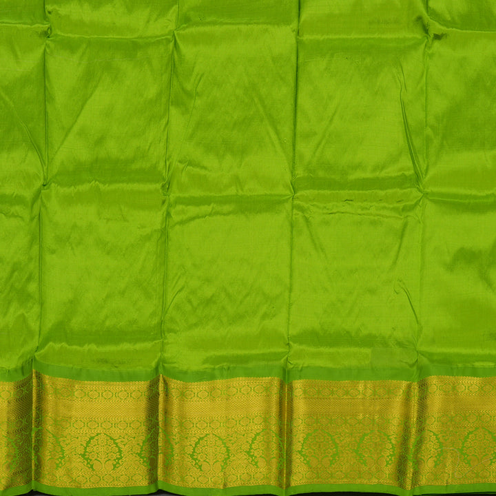 Hayagrivas Handloom Baby Pink Kanjivaram Silk Pattu Pavadai with Parrot Green Border BBD743H11-5