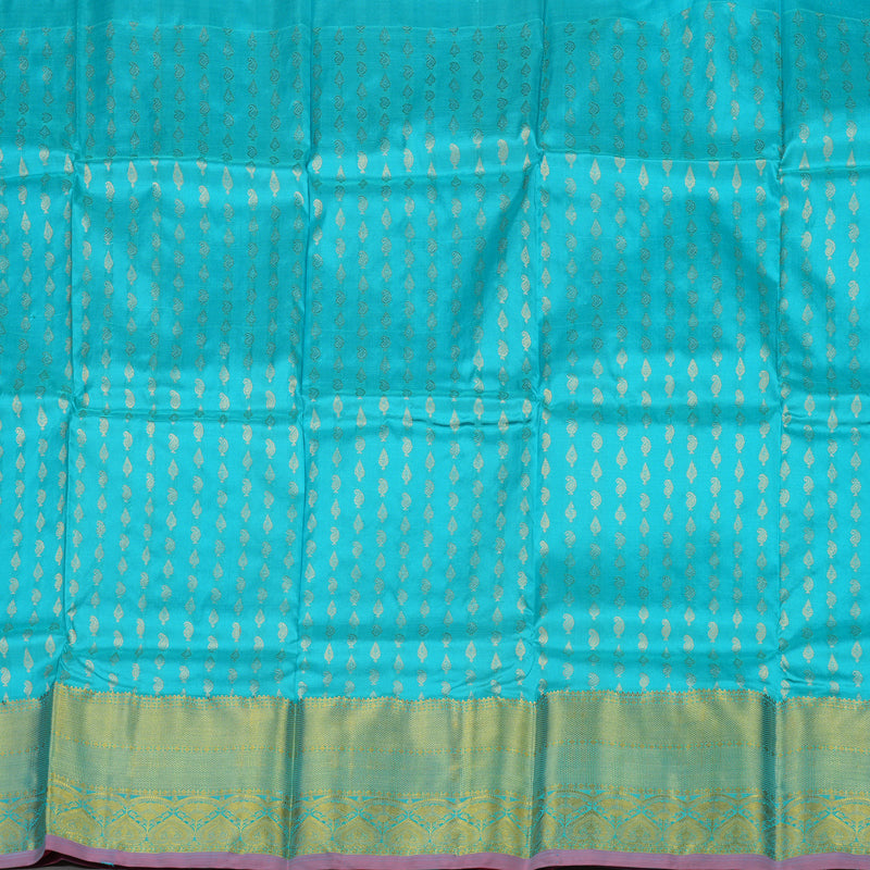 Hayagrivas Handloom Sky Blue Kanjivaram Silk Pattu Pavadai  BBD743H12-7