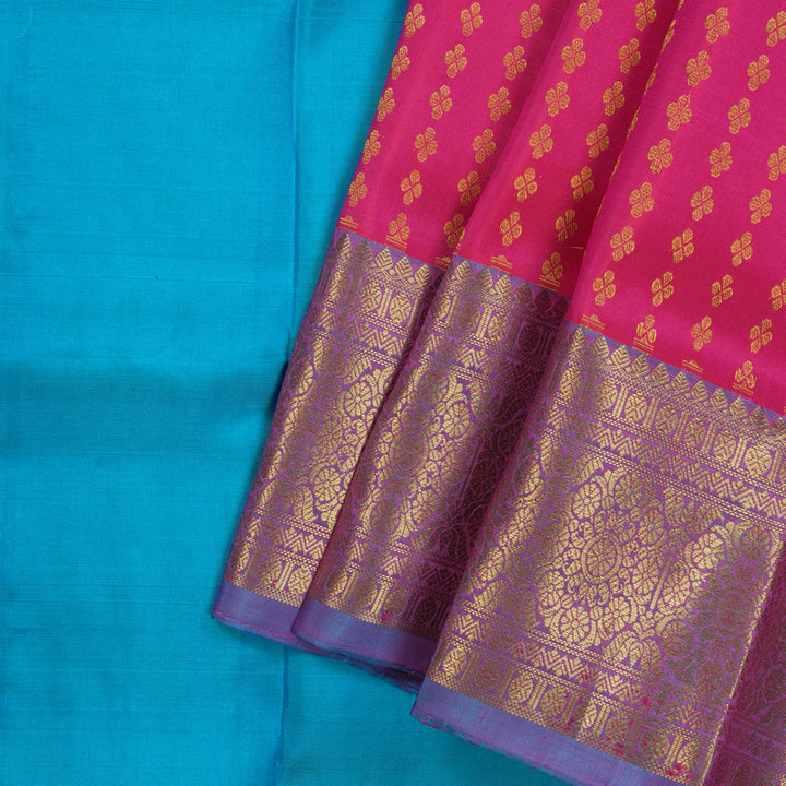 Hayagrivas Deep Pink Pattu Pavadai with Ananda Blue contrast BBD743H4-6