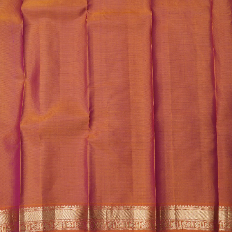 Hayagrivas Magenta Kanjivaram Silk Saree with Honey Mustard Border - BBD744H2-5