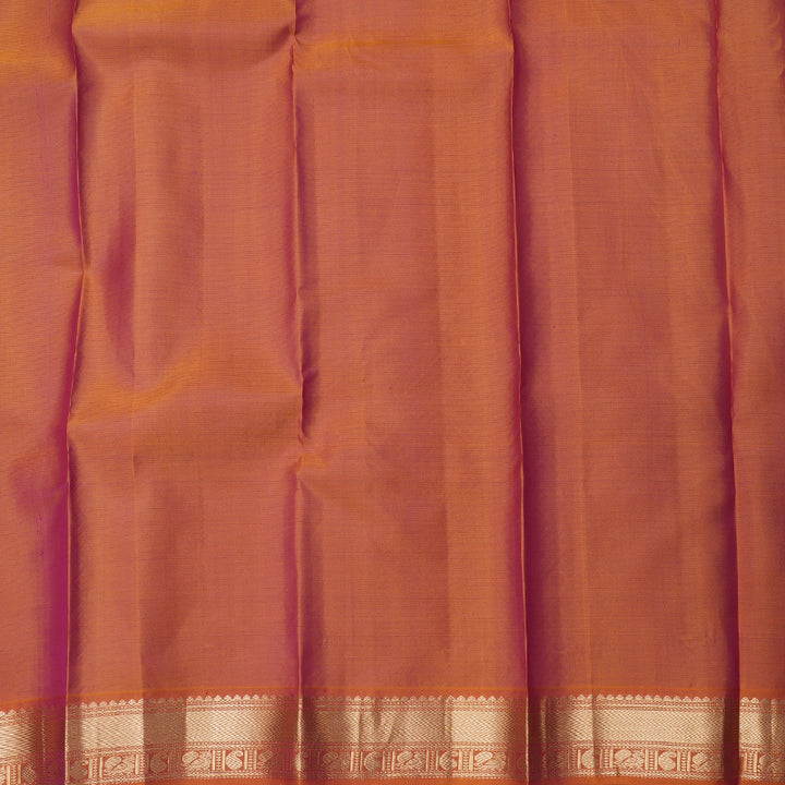 Hayagrivas Magenta Kanjivaram Silk Saree with Honey Mustard Border - BBD744H2-5