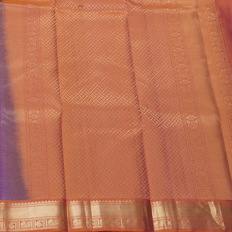 Hayagrivas Magenta Kanjivaram Silk Saree with Honey Mustard Border - BBD744H2-5