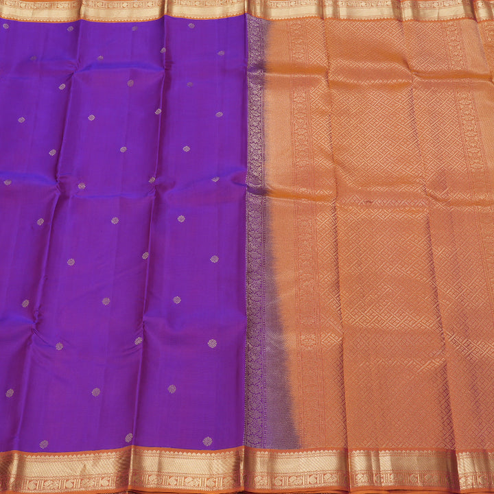 Hayagrivas Magenta Kanjivaram Silk Saree with Honey Mustard Border - BBD744H2-5