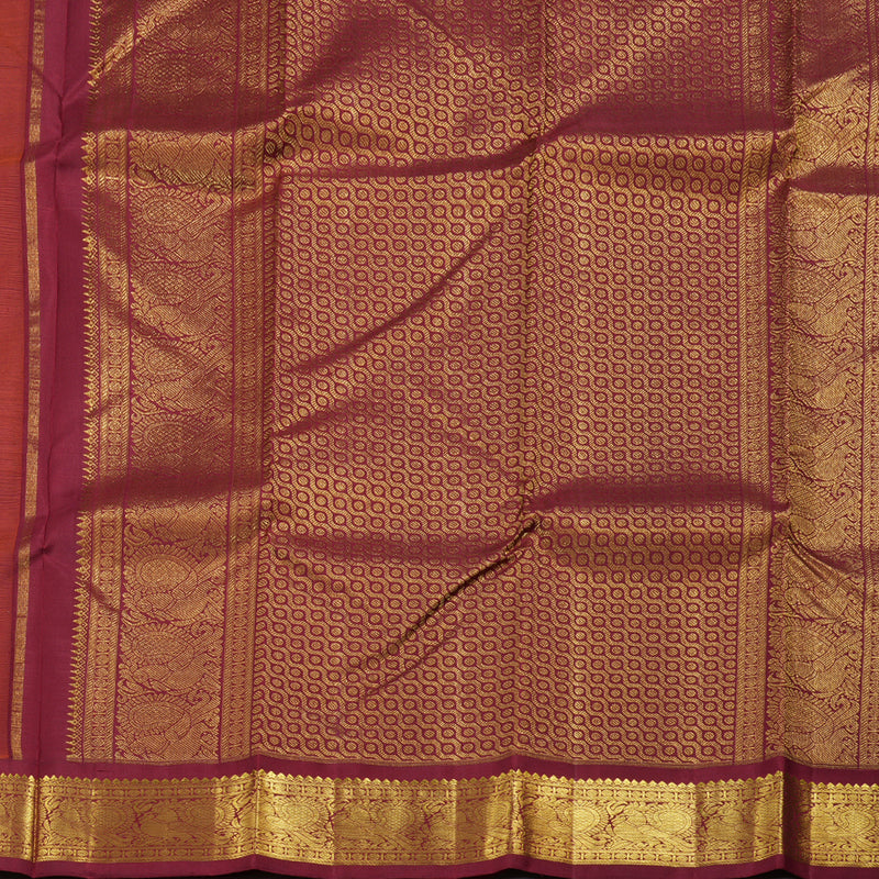 Hayagrivas Mango Yellow Kanjivaram Silk Saree with Maroon Border BBD745H1-1