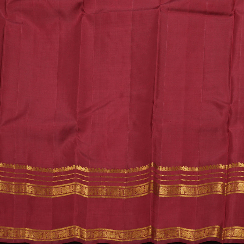 Hayagrivas Yellow Kanjivaram Silk Saree with Green And Maroon Border - BBD746H1-1