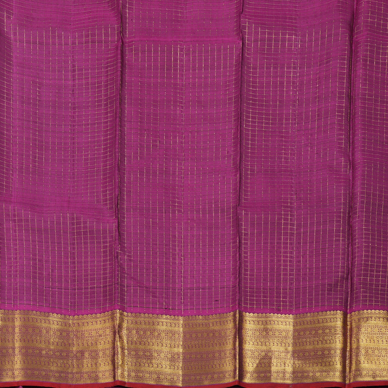 Hayagrivas Plum Purple Kanjivaram Silk Saree with Magenta Border - BBD746H7-1