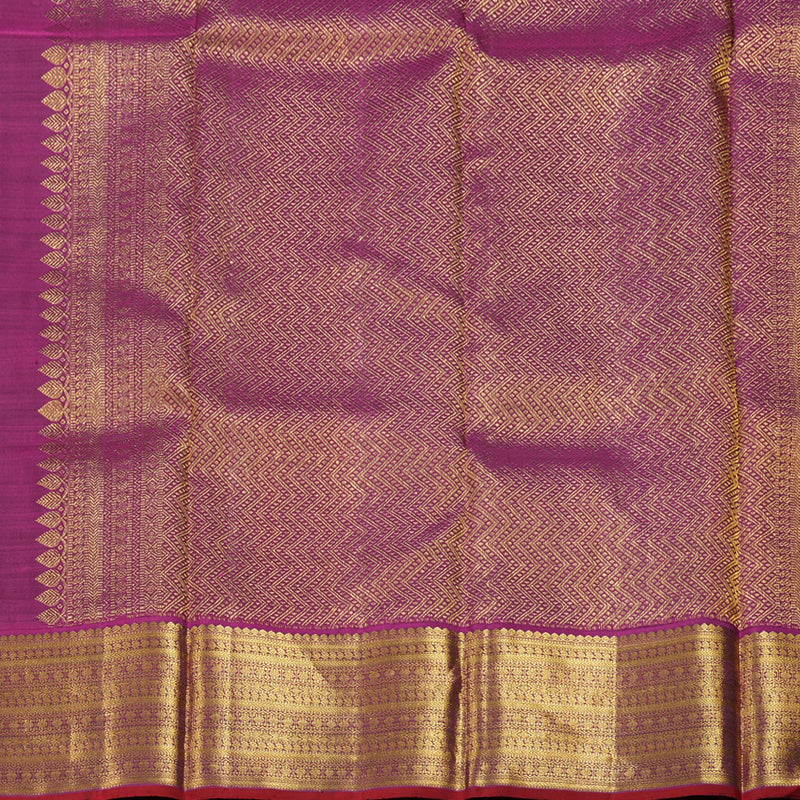 Hayagrivas Plum Purple Kanjivaram Silk Saree with Magenta Border - BBD746H7-1