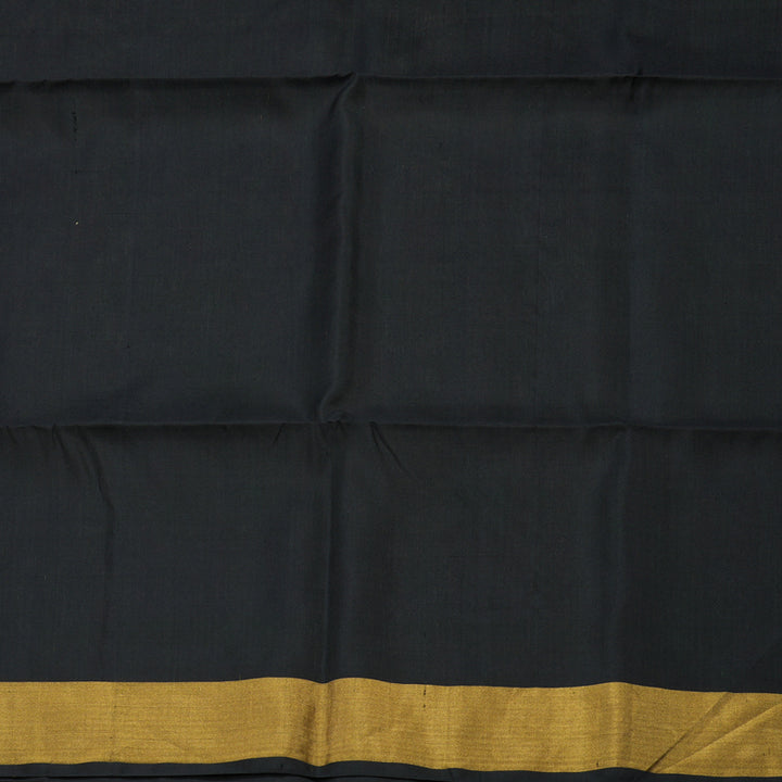 Hayagrivas Handloom Half White Soft Silk Saree with Black Border BBD74D1-55