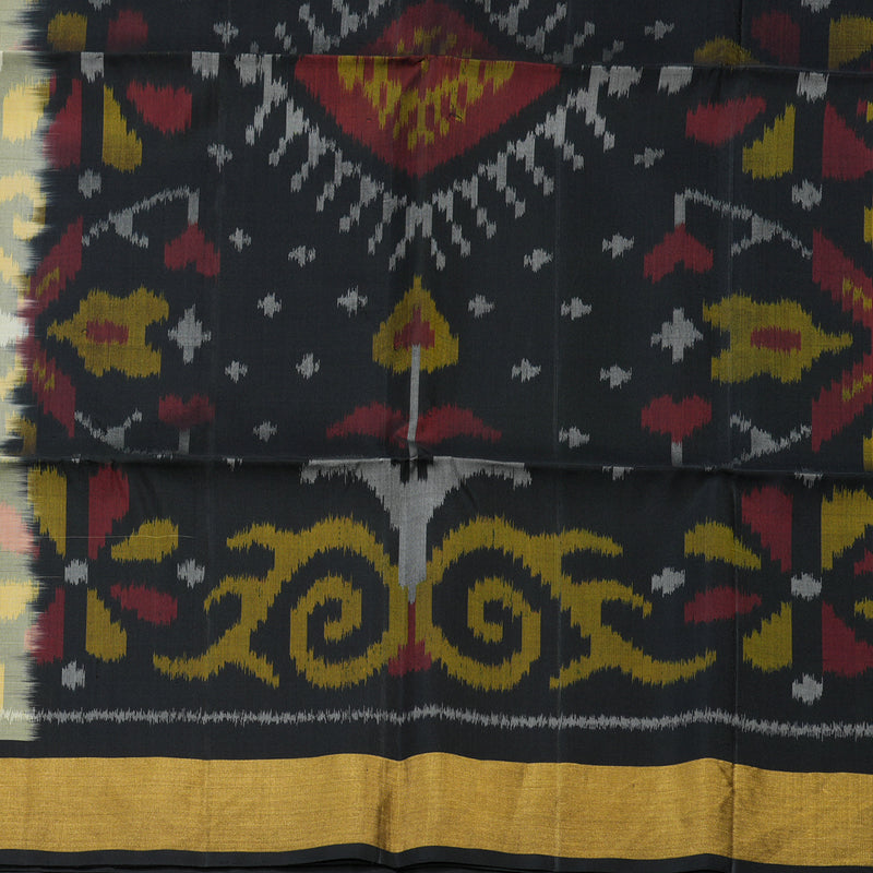 Hayagrivas Handloom Half White Soft Silk Saree with Black Border BBD74D1-55