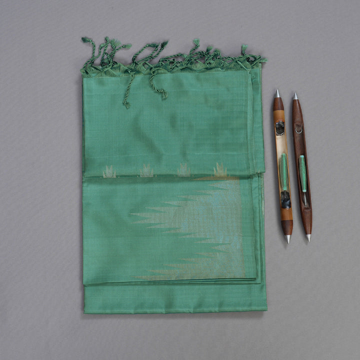 Hayagrivas Sage Green Handloom Soft Silk Saree BBD752H4-2