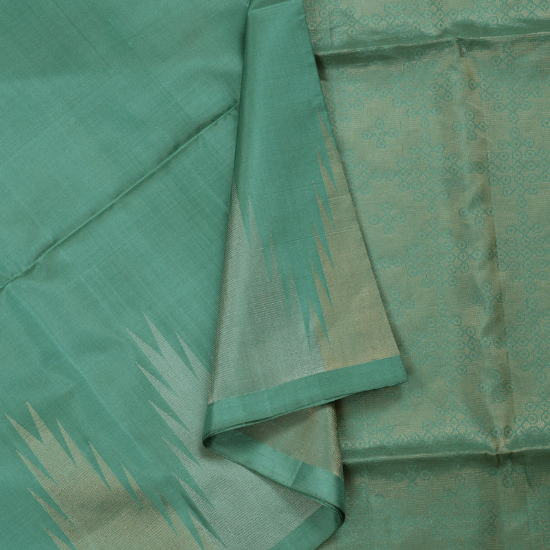 Hayagrivas Sage Green Handloom Soft Silk Saree BBD752H4-2