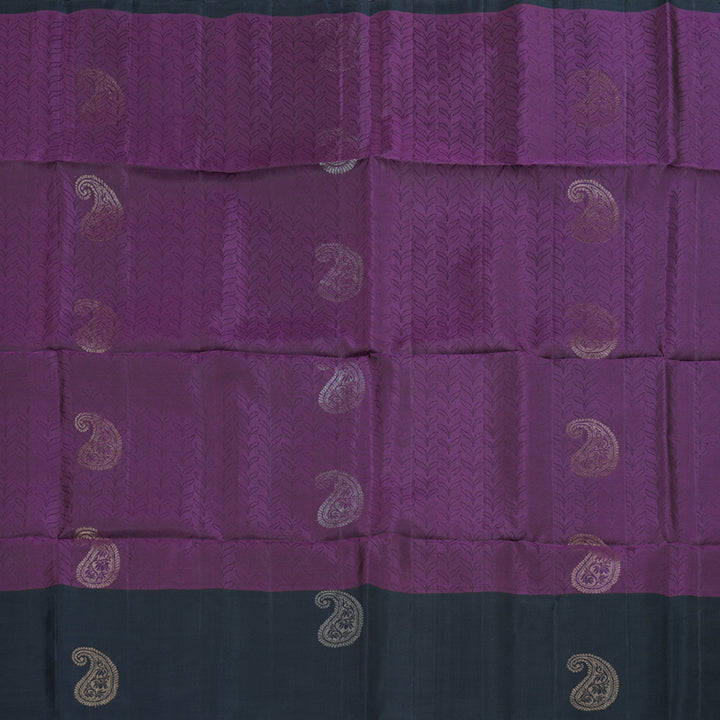 Hayagrivas Handloom Purple Soft Silk Saree with Black Border  BBD752H5-2