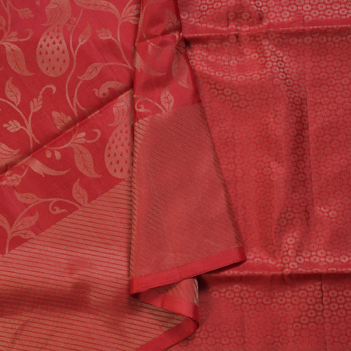 Hayagrivas Glorious Red Handloom Soft Silk Saree BBD752H8-2